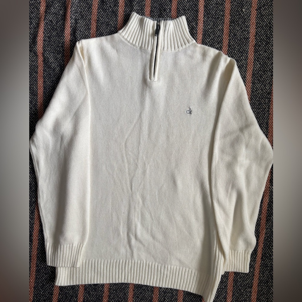 Calvin Klein Jeans Cream Zip-Up Sweater